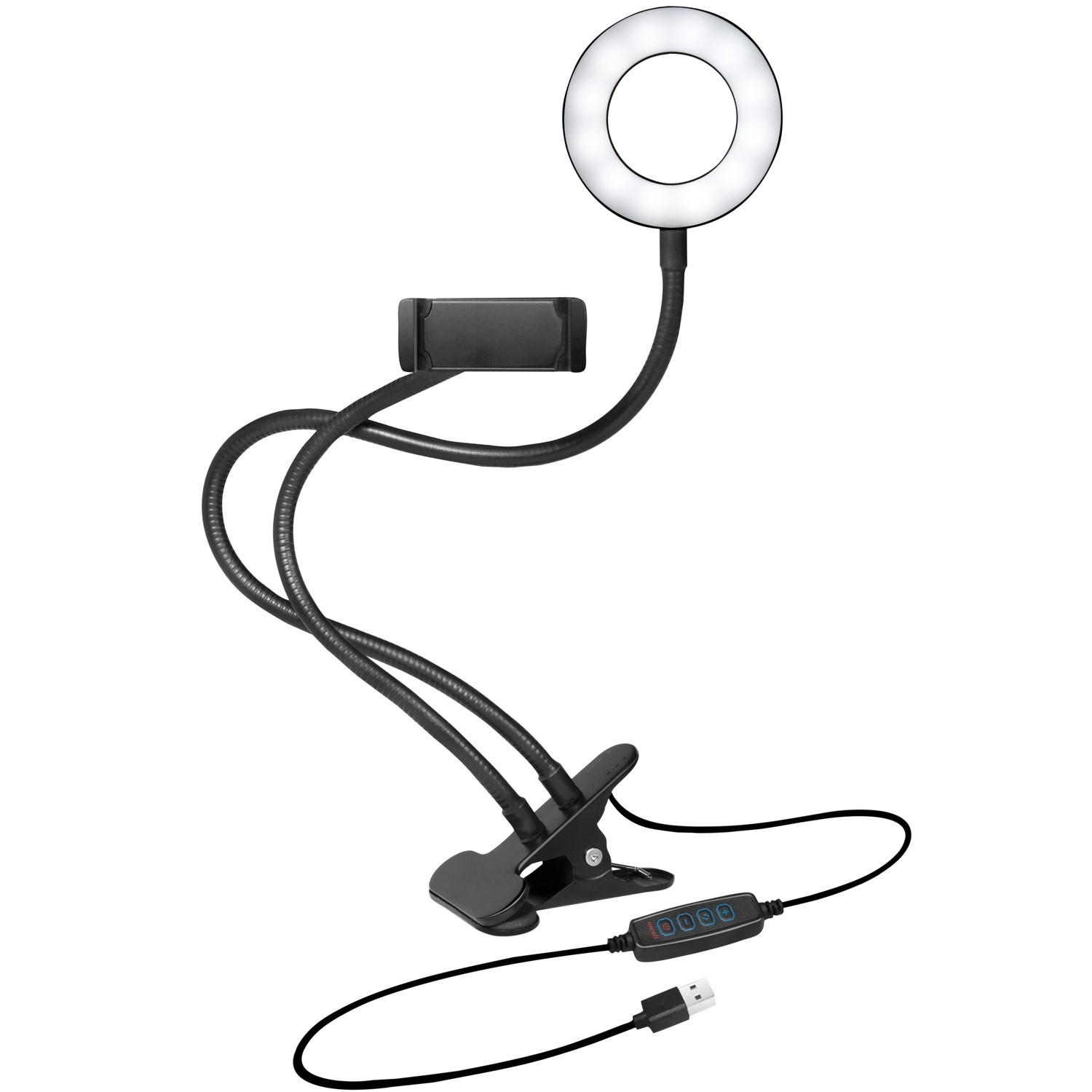 Ring light para smartphone Ø8,5 cm com clipe
