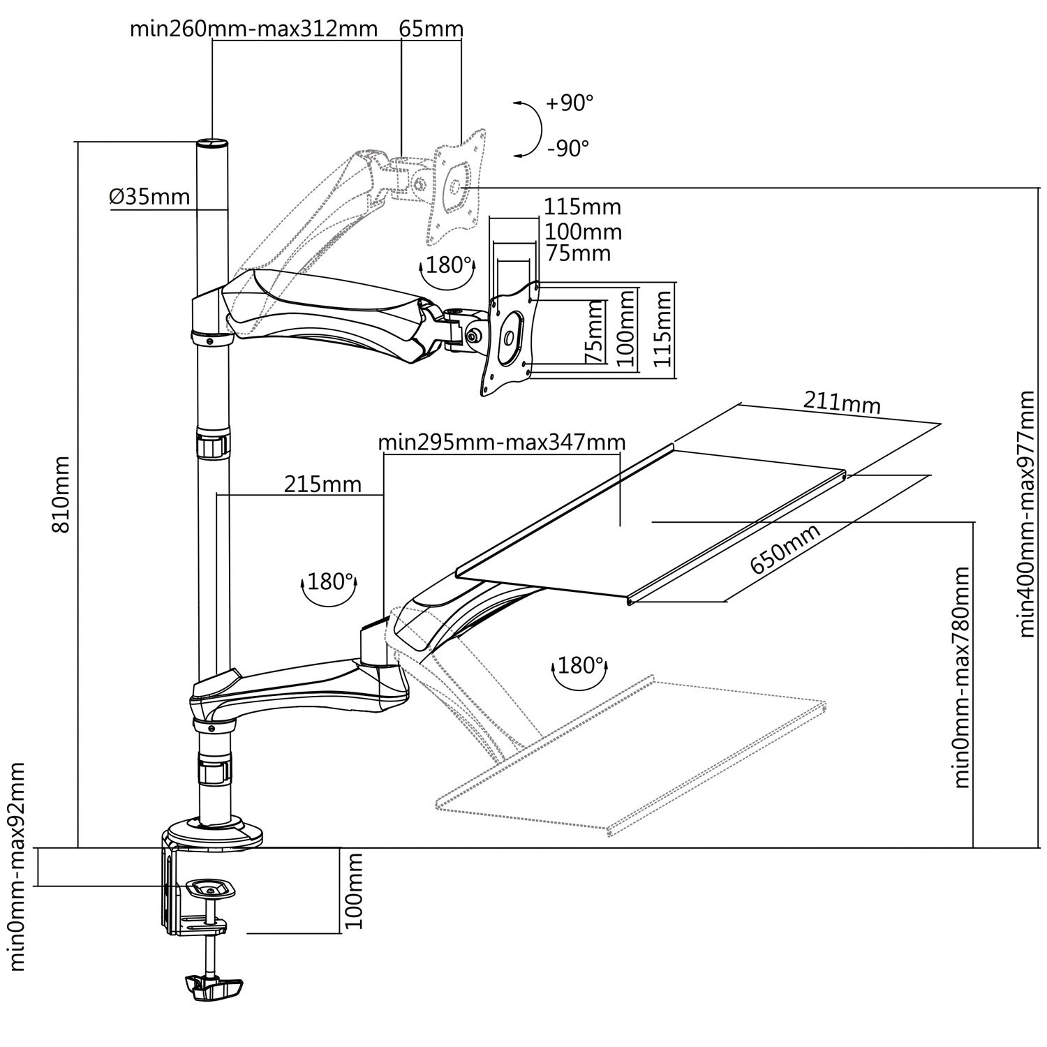 Workstation Sitz-Steh 13-27"