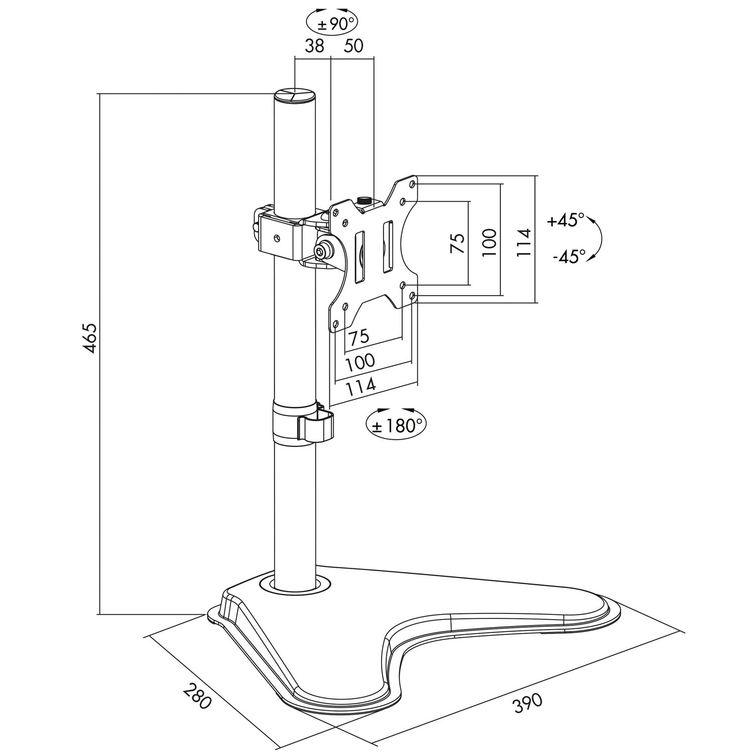 Monitorständer/Fuß einzeln 13-32"