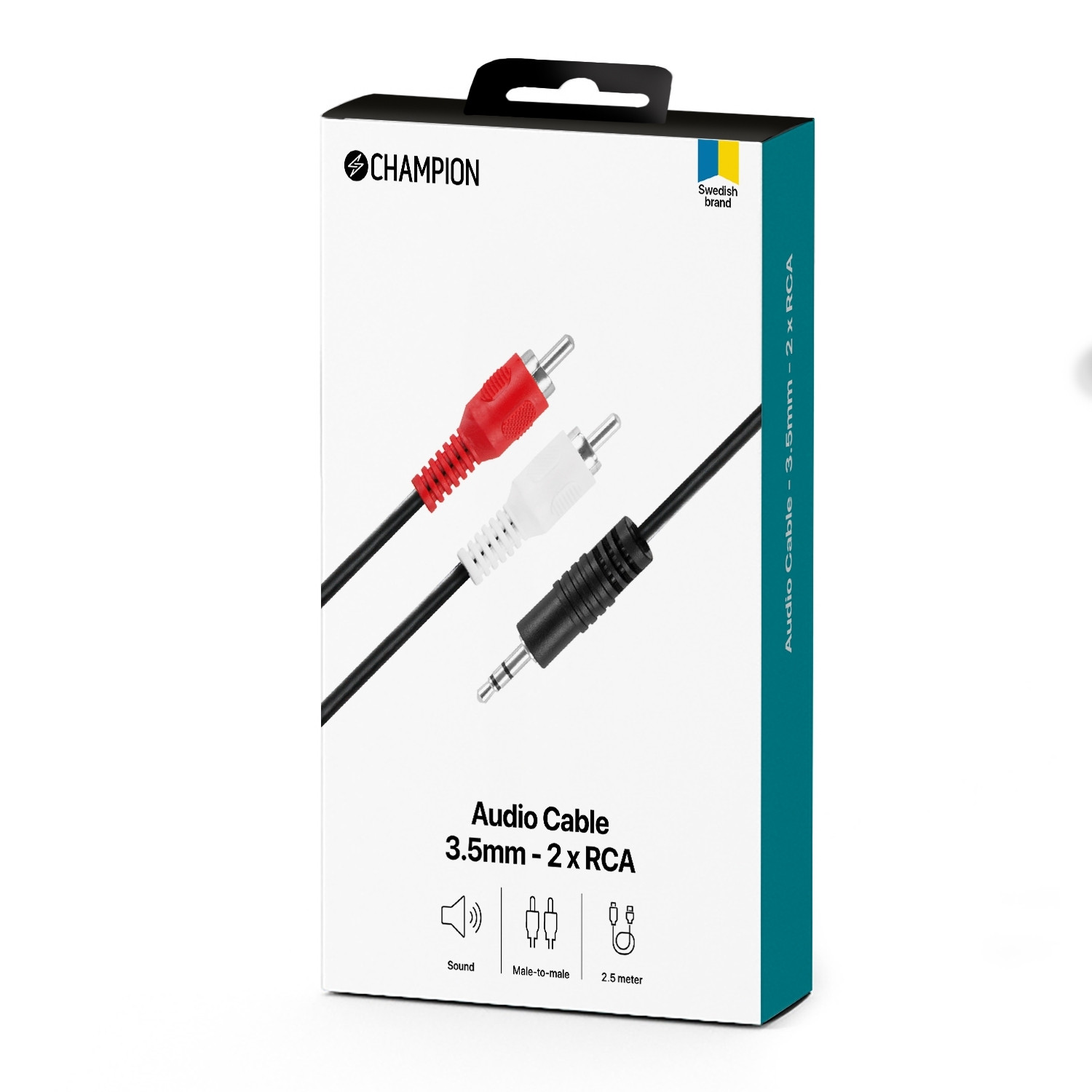 3,5 mm - 2 RCA samec-samec 2,5 m