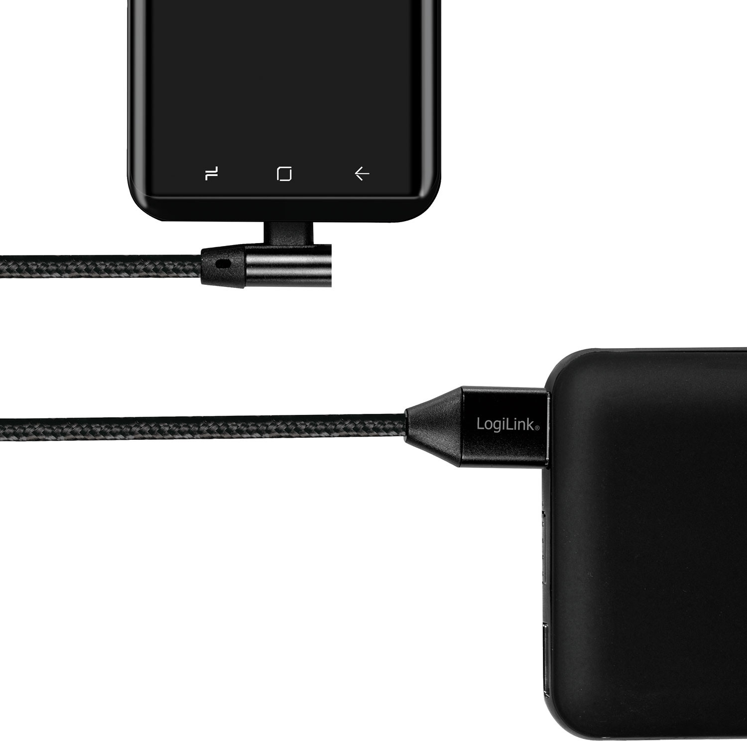 Angled USB-C cable USB 2.0 Max 3A 1m