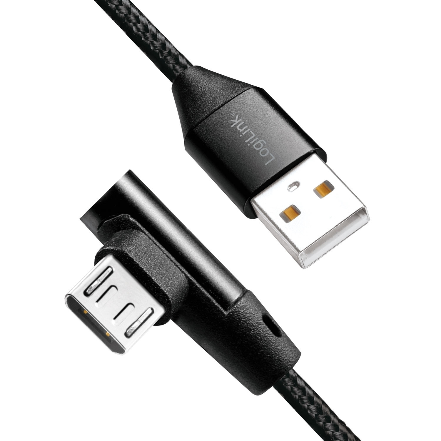 Cabo MicroUSB angular USB 2.0 15W 1m