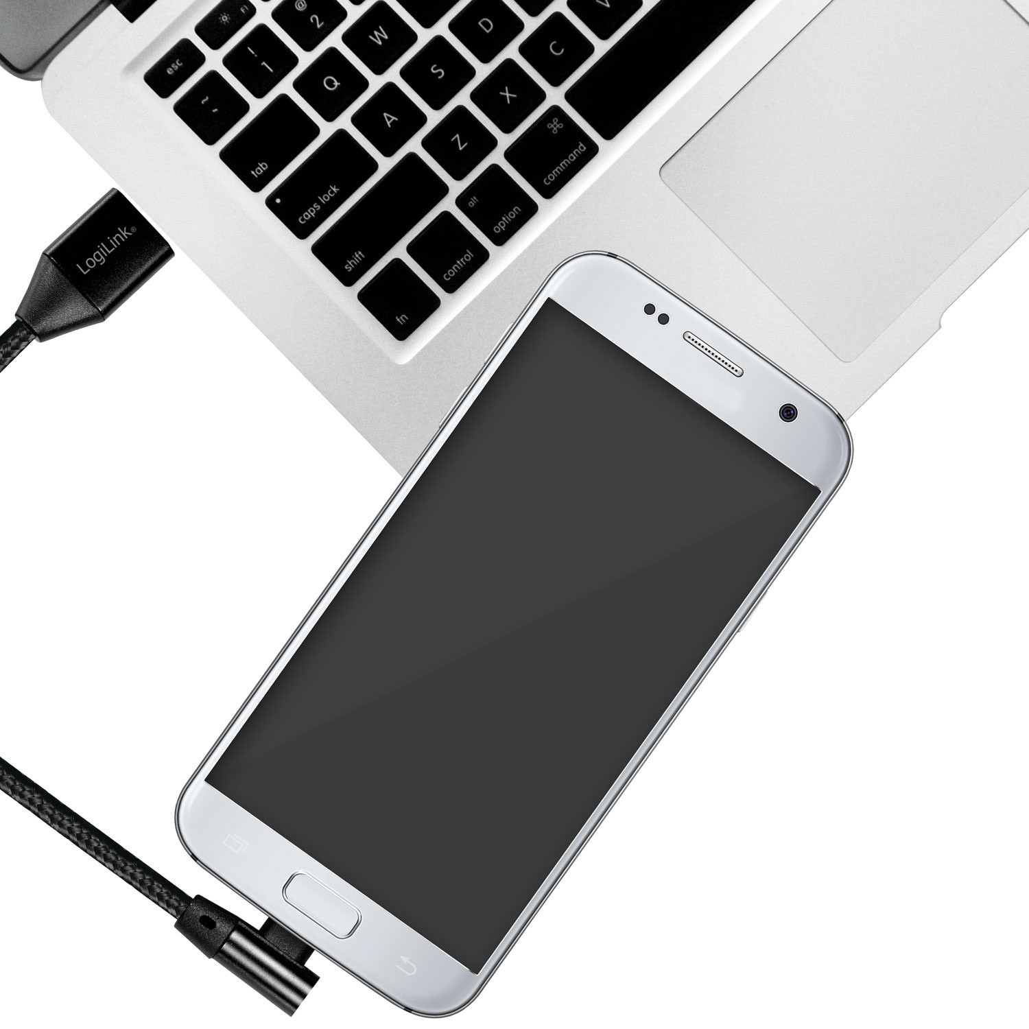 Cabo MicroUSB angular USB 2.0 15W 1m