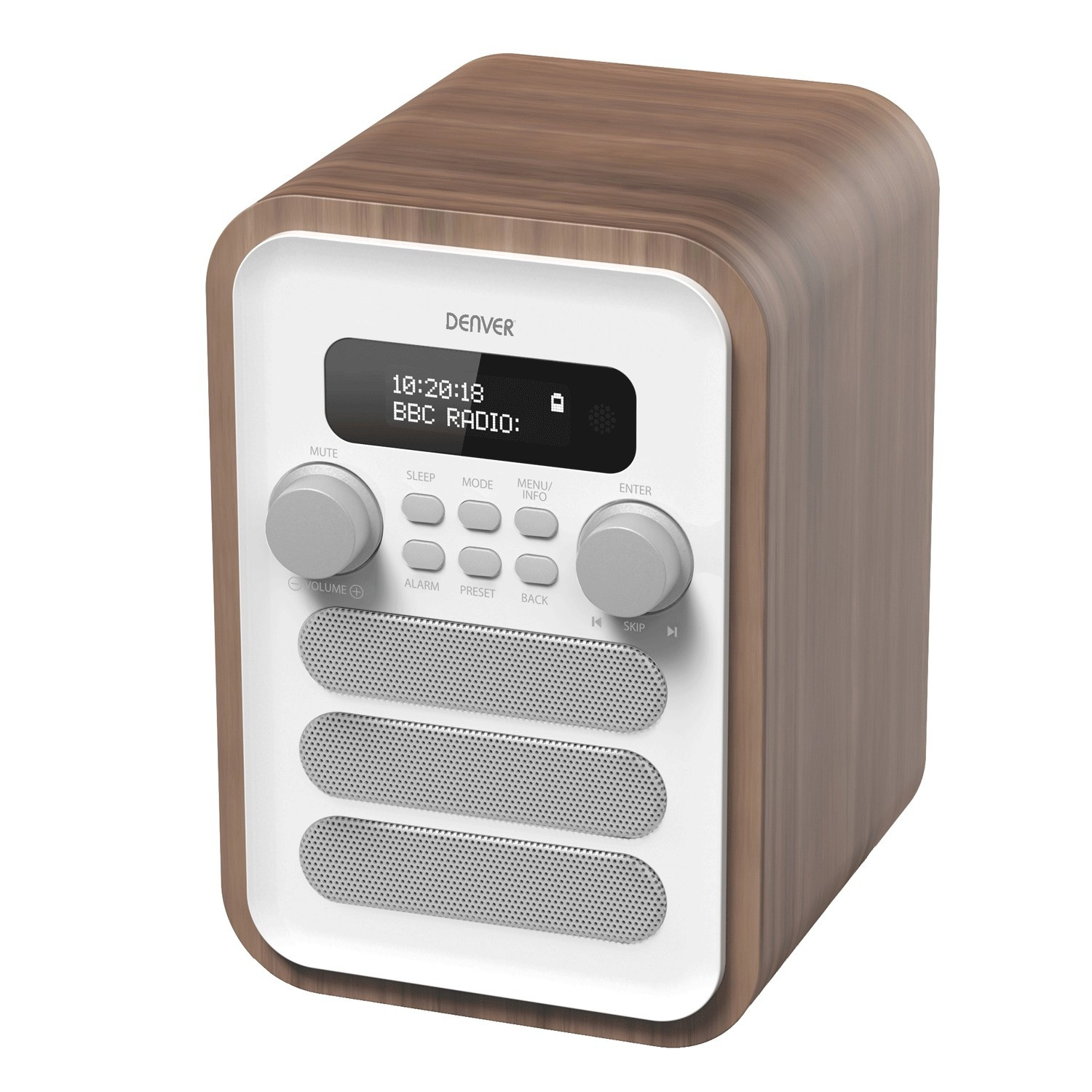 Rádio FM/DAB+ Bluetooth Madeira/Branco
