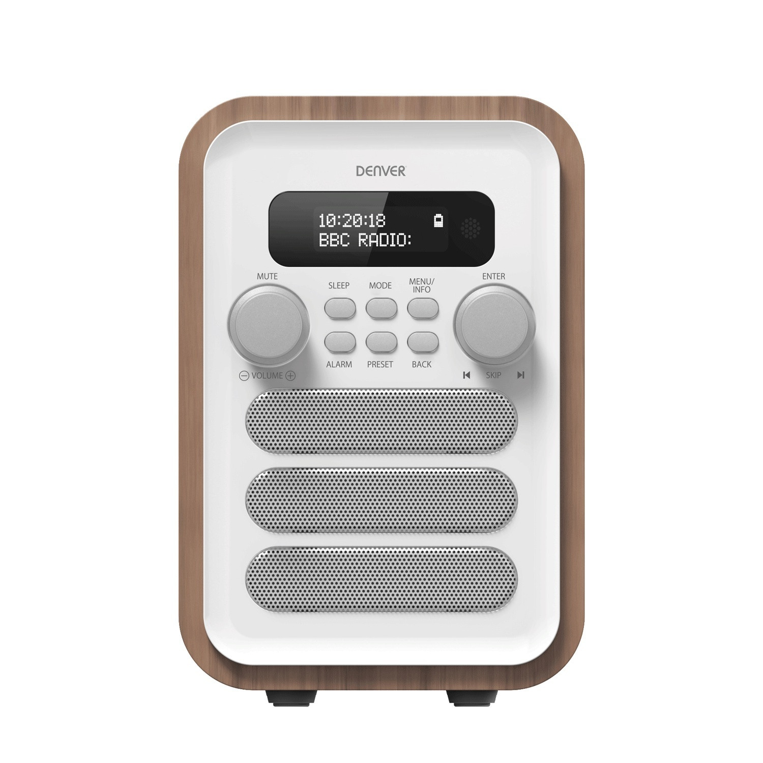 Rádio FM/DAB+ Bluetooth Madeira/Branco