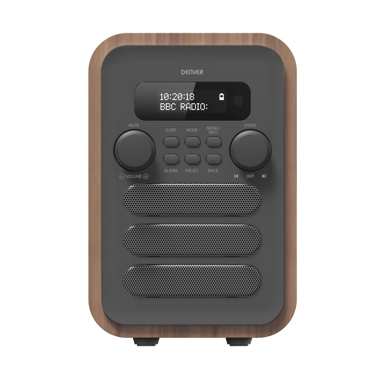 Rádio FM/DAB+ Bluetooth Madeira/cinza
