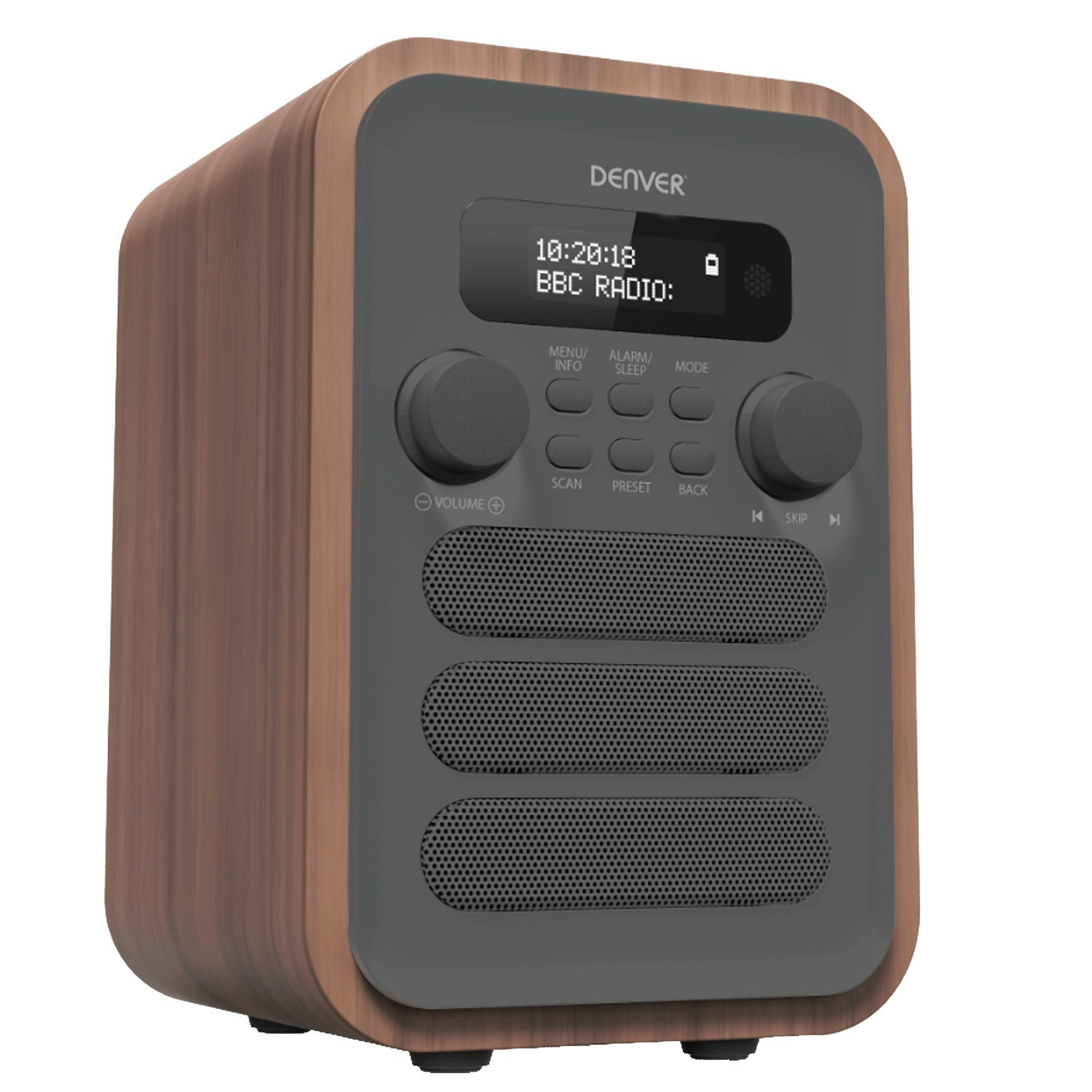 Radio FM/DAB+ Bluetooth Madera/gris