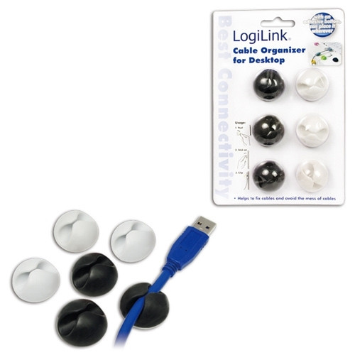 Self-adhesive cable holder 6-pack