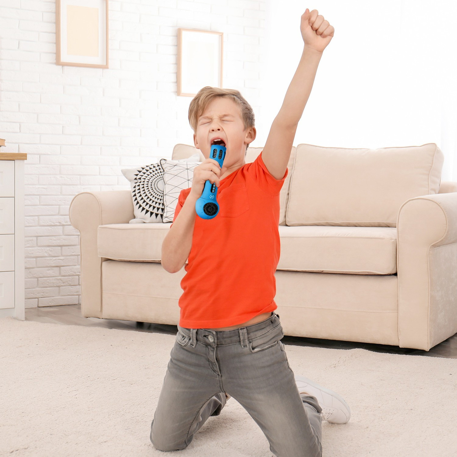 Microfono con altoparlante Bluetooth Blu