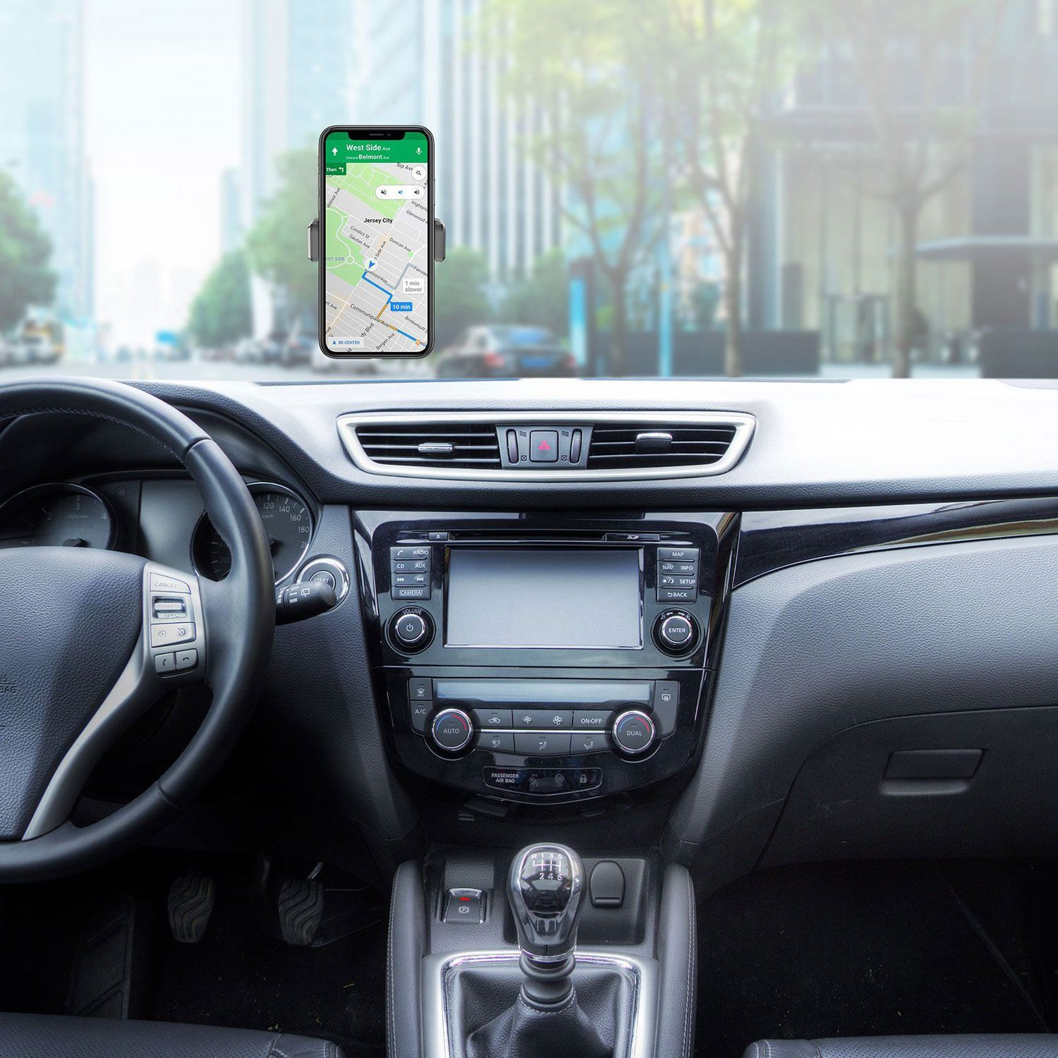 Mobile phone holder with suction plug
