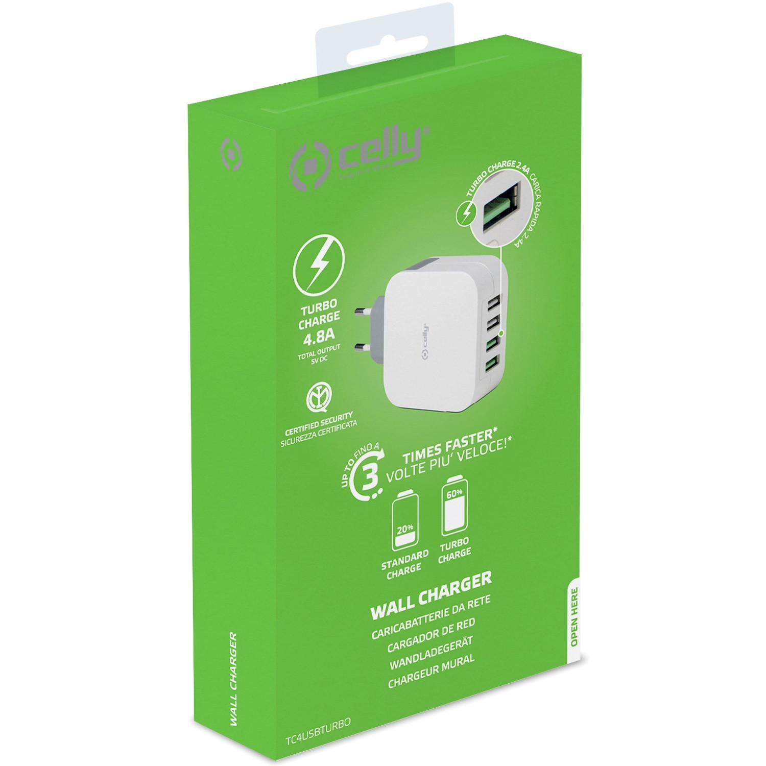 USB-Ladegerät 4xUSB 4,8A (24W)