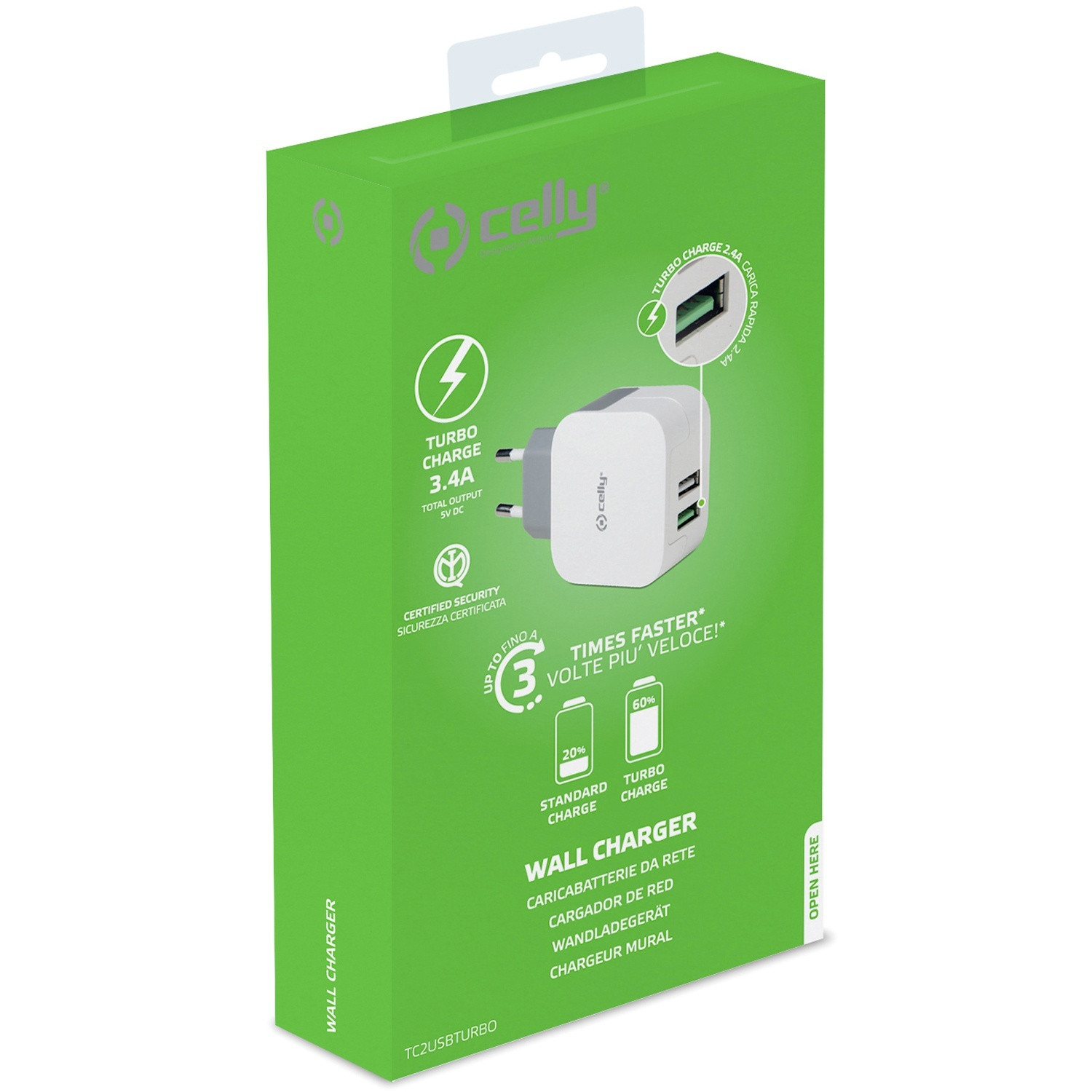 USB-oplader 2xUSB 3.4A (17W)