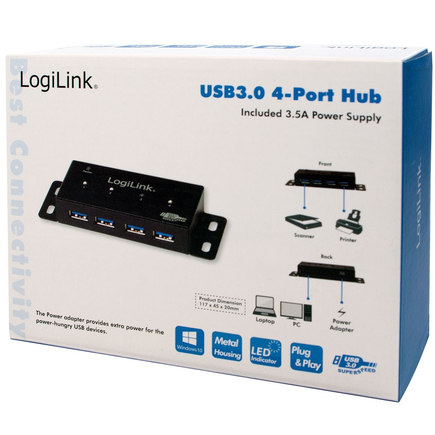Concentrador USB 3.0 de 4 puertos