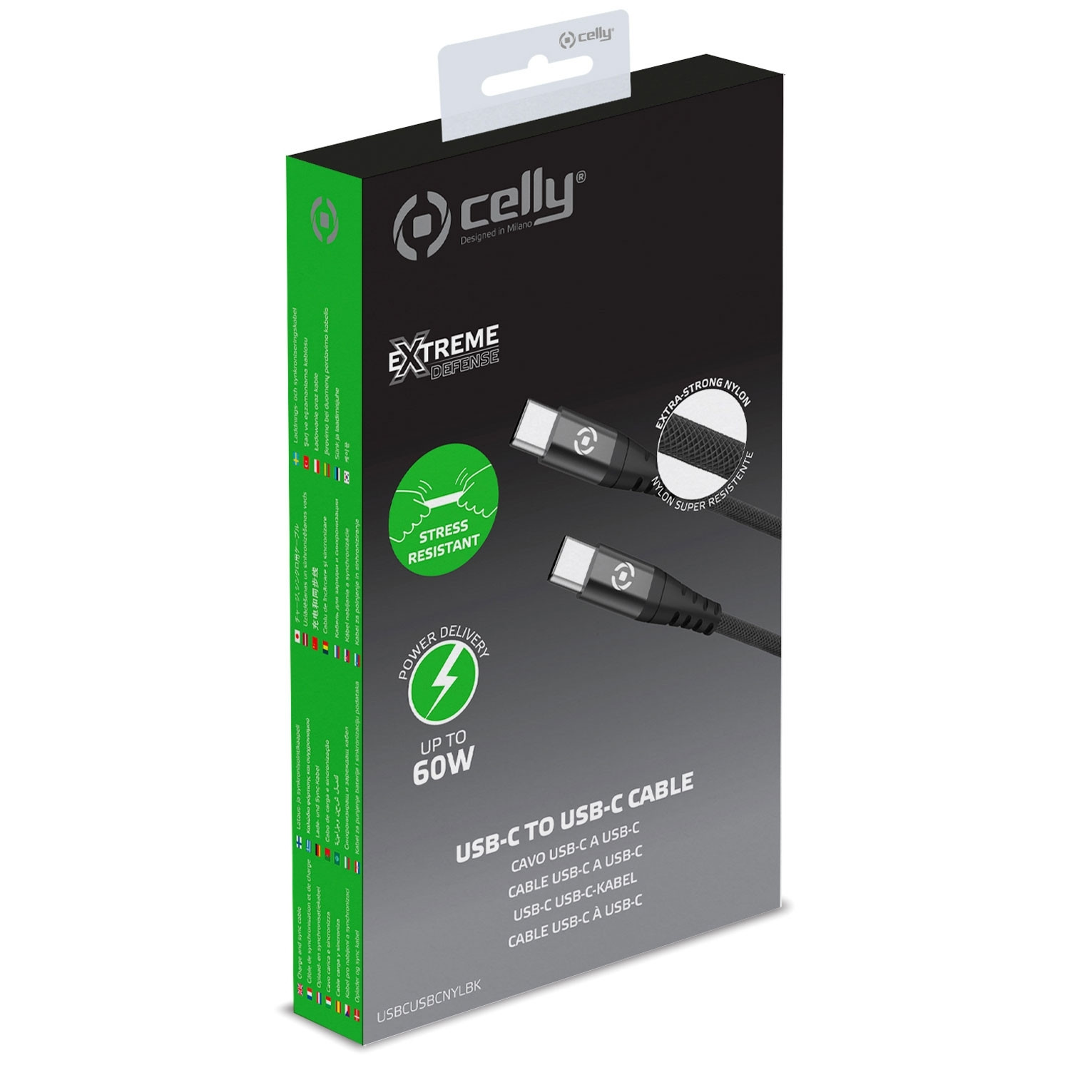 USB-C - Cable USB-C Nailon USB-PD 60W 1m