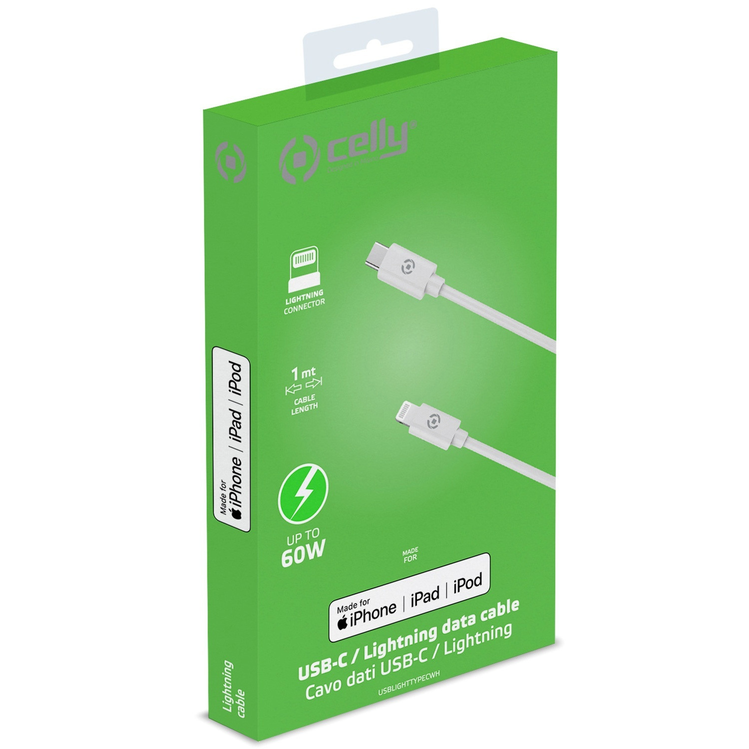 USB-C - Cable Lightning 60W MFI 1m
