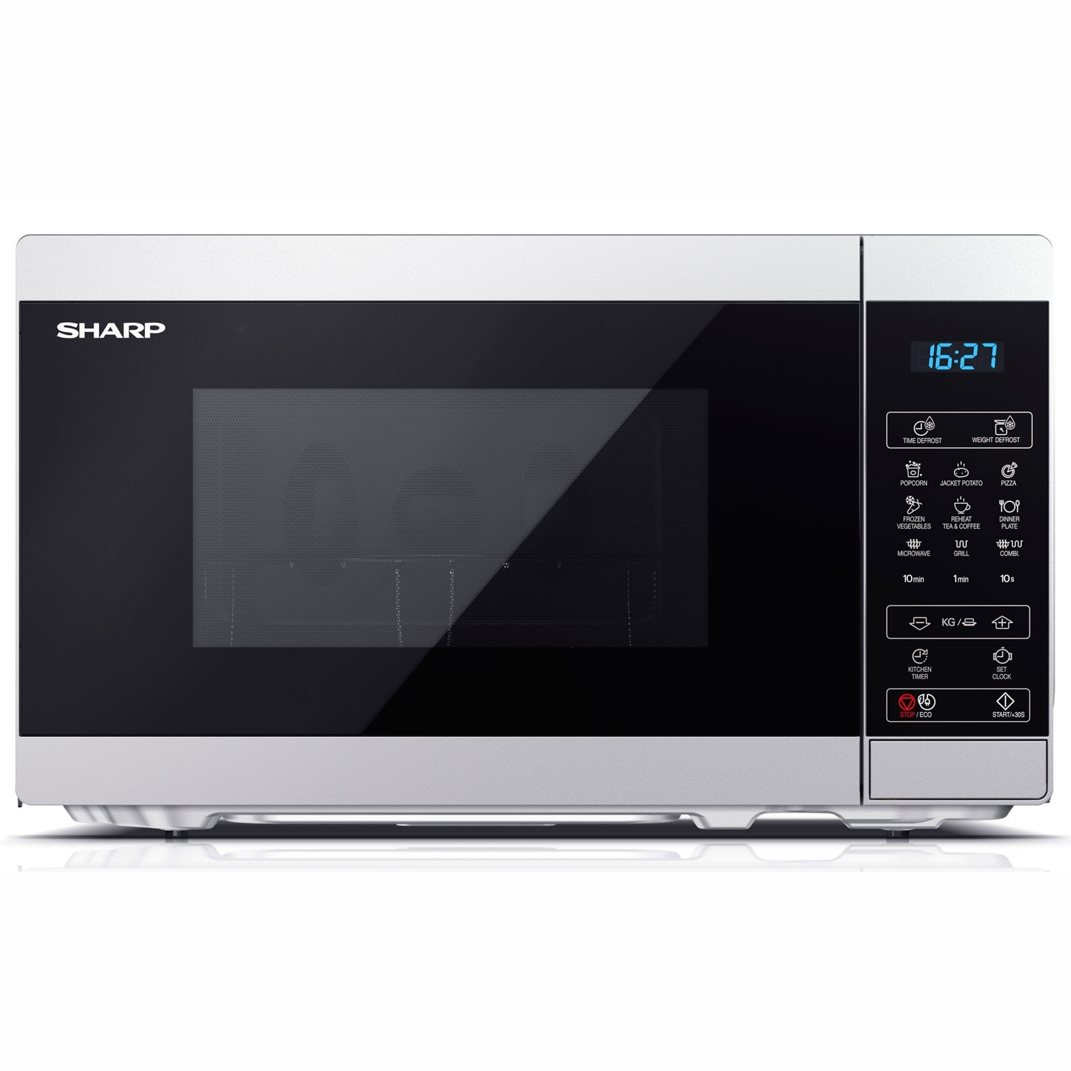 Horno microondas 20l Panel digital 800W Plata