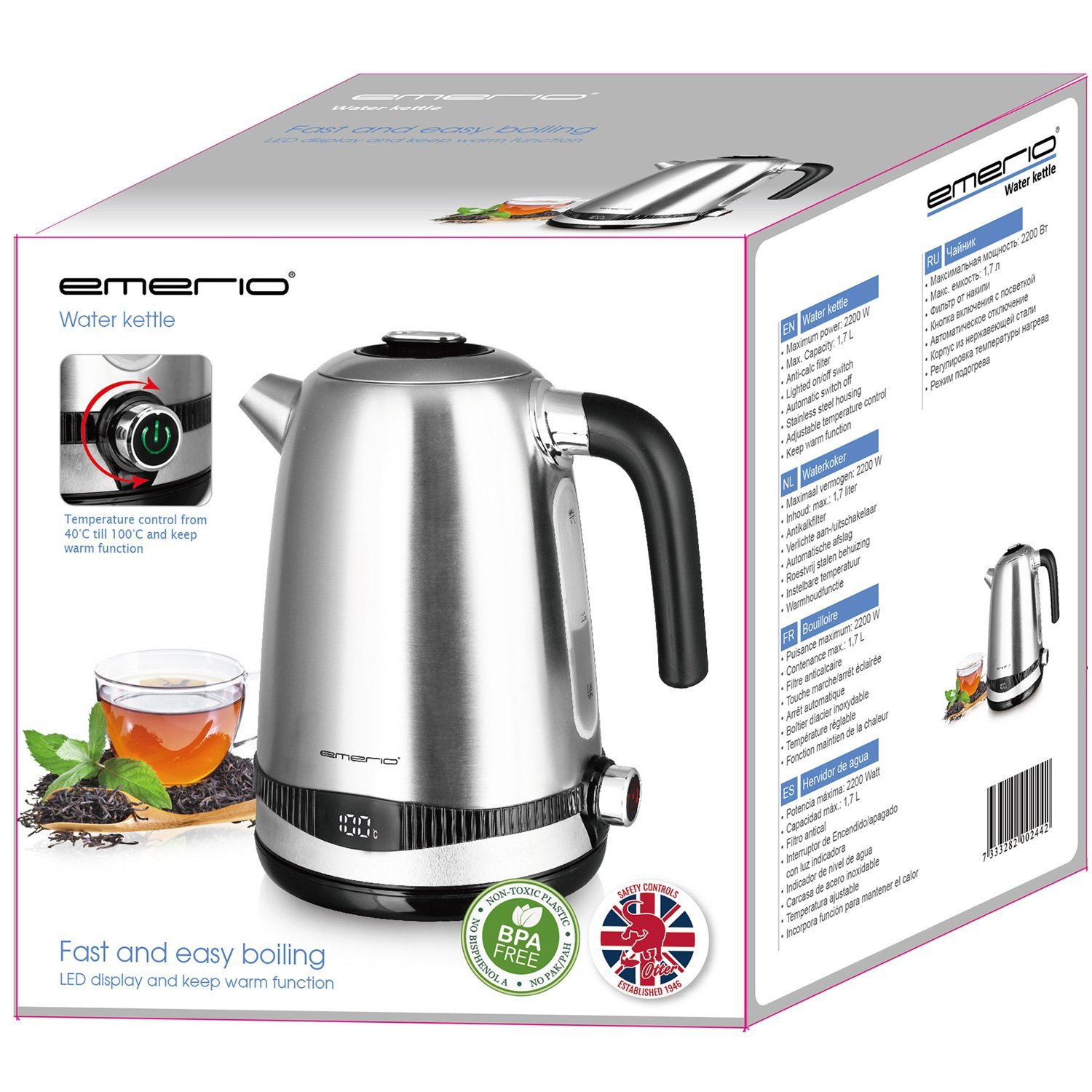 Kettle w. Temperature setting Display