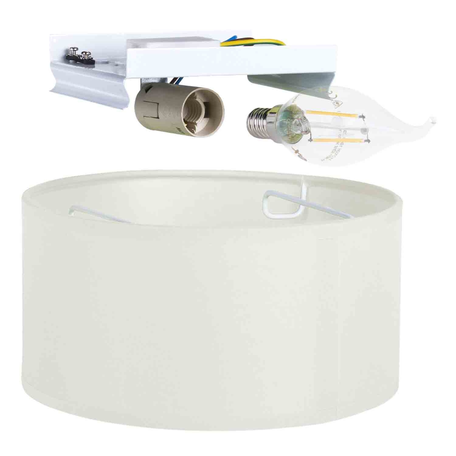 Plafondlamp Textiel Ø20cm Wit