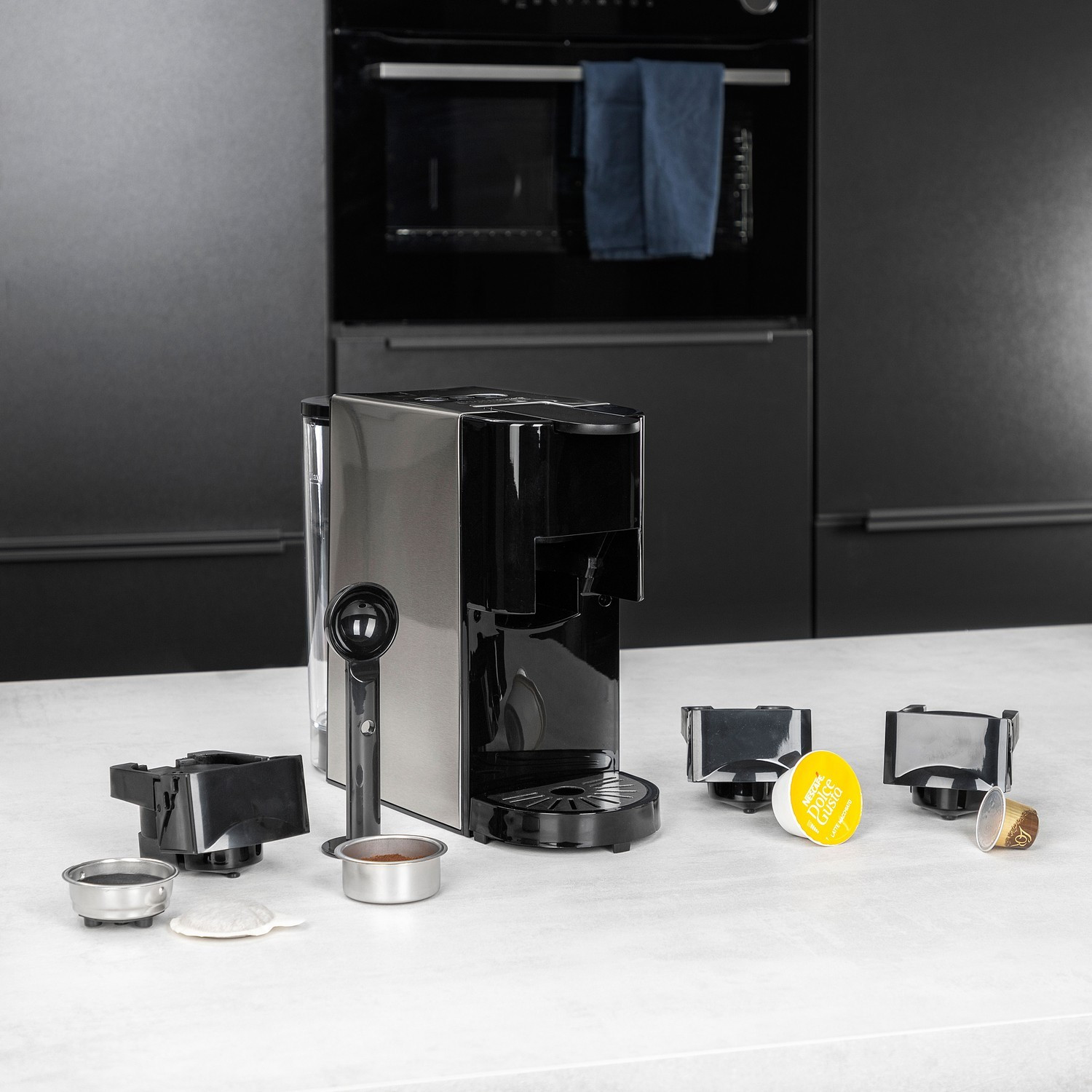 Multi Capsulemachine RVS 4-in-1