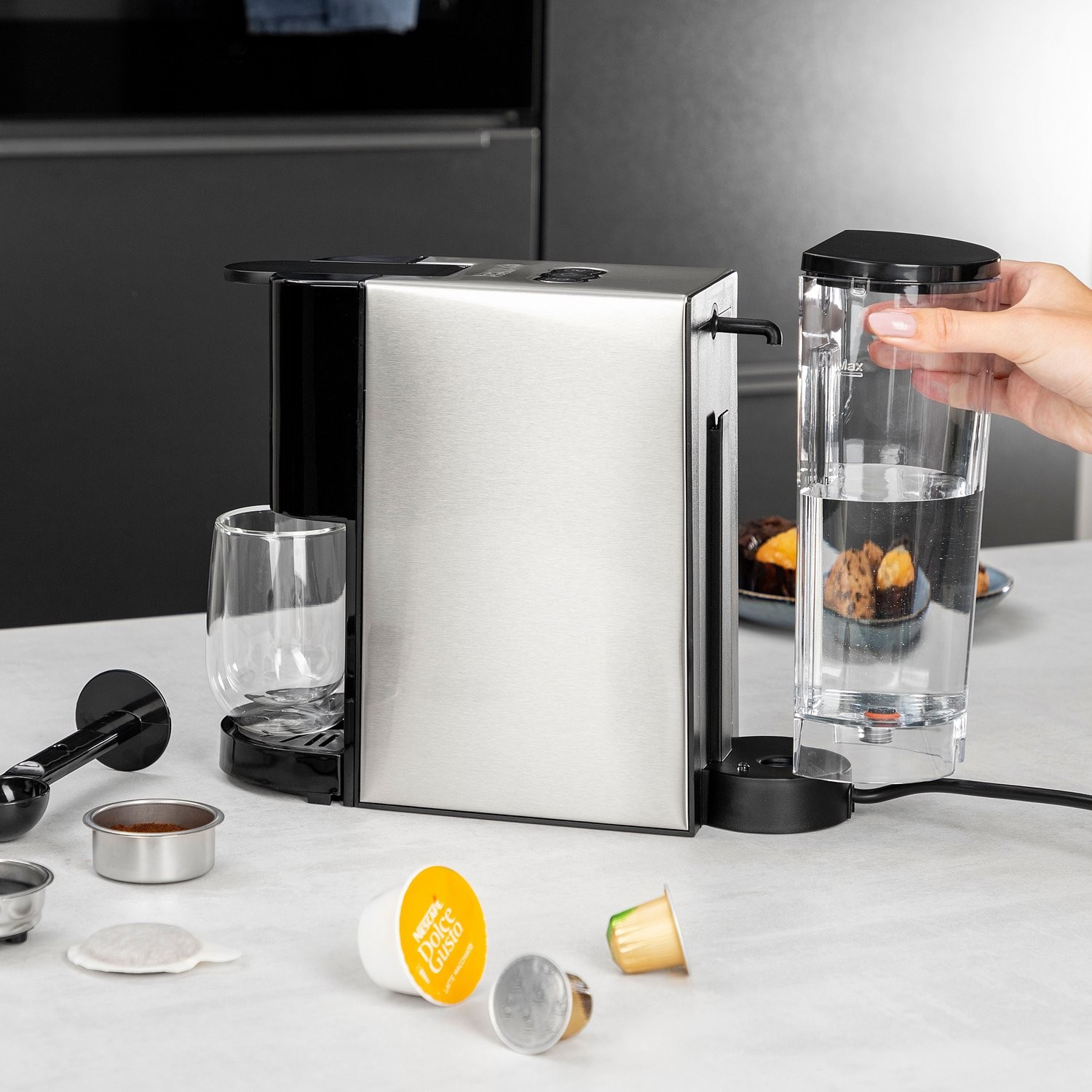 Multi Capsulemachine RVS 4-in-1