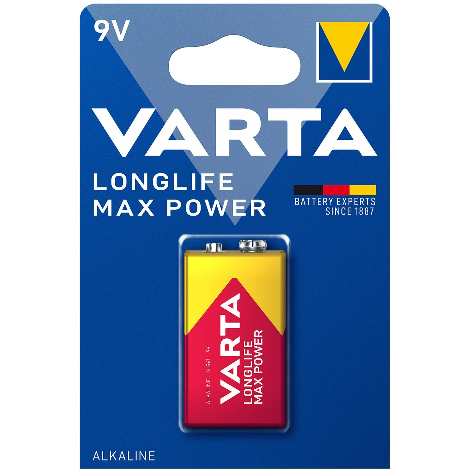 Langlebige Max Power 9V-Batterie
