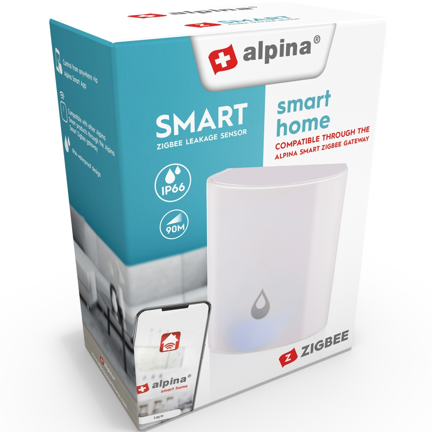 Sensor inteligente de vazamento e água Zigbee