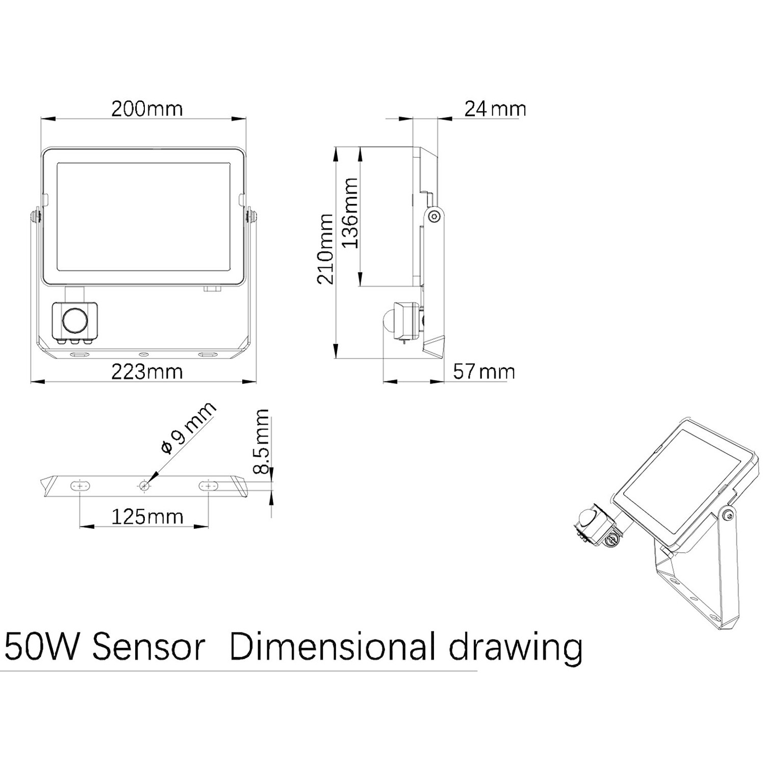 ProjectLine Refletor 50W 4750lm Sensor