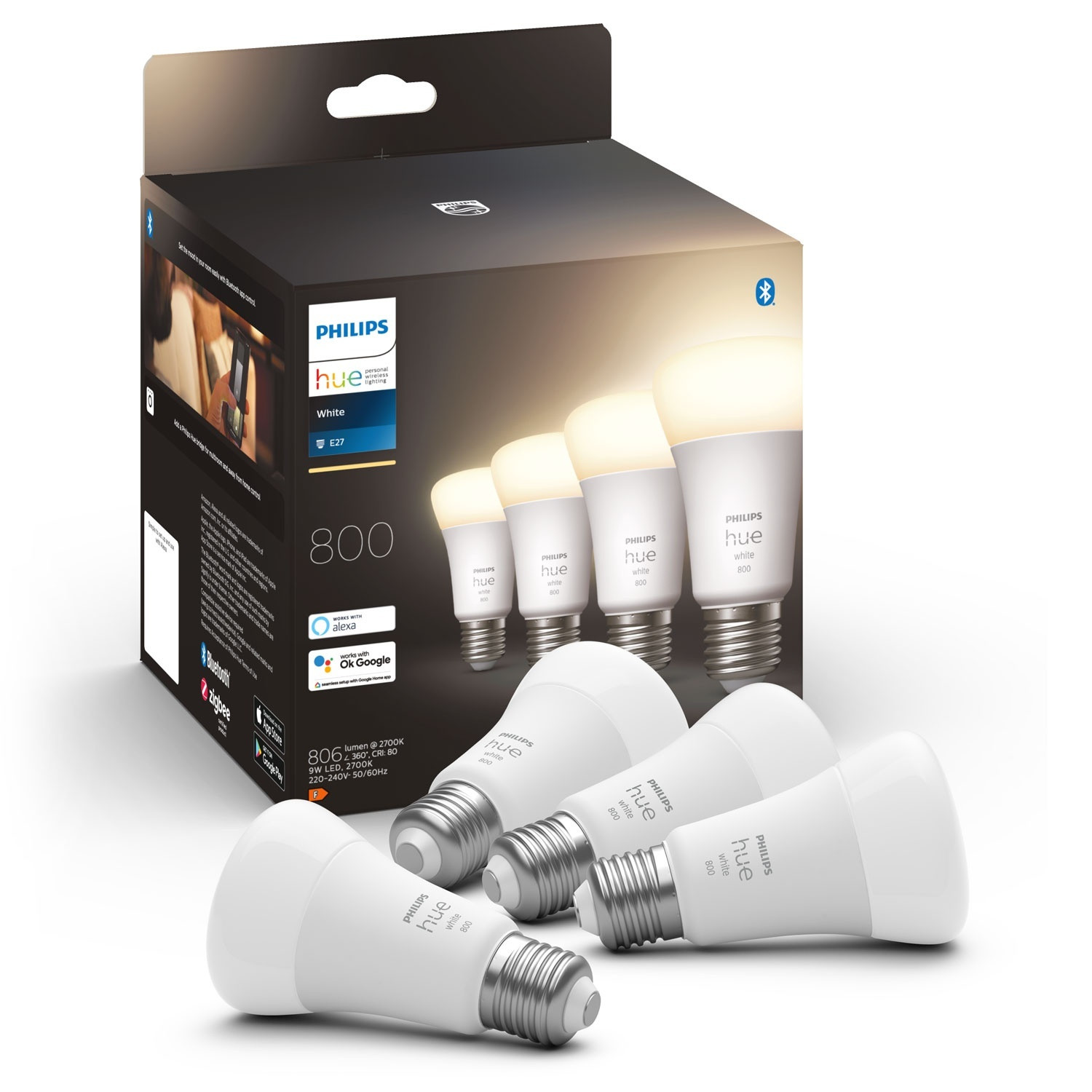 Hue Wit E27 A60 800lm 4-pack