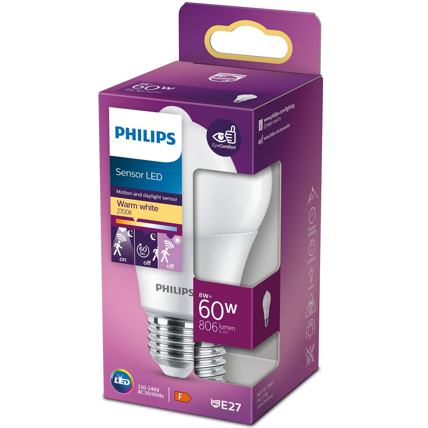 LED E27 Normal 60W Bewegungssensor 806lm