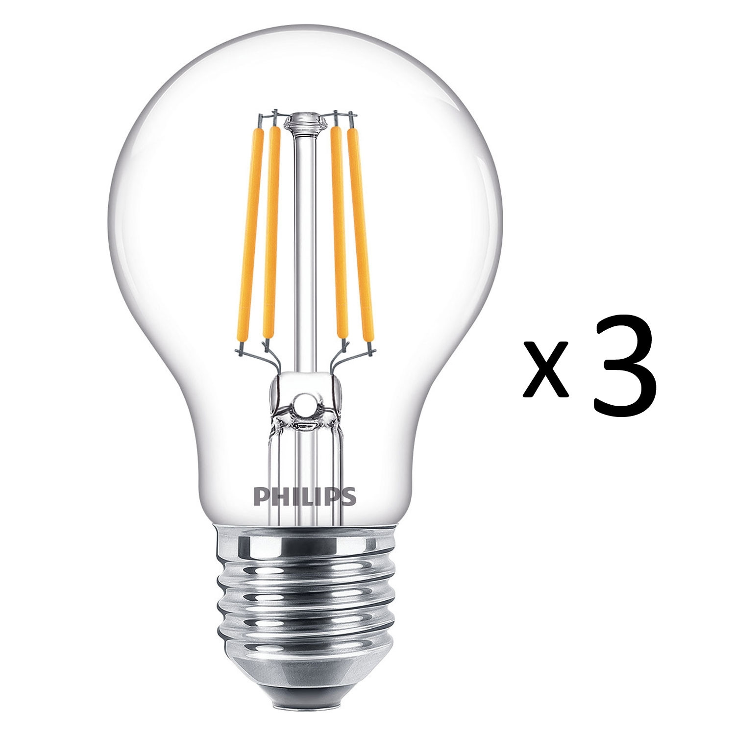 3er-Pack LED E27 Normal klar 40W 470lm