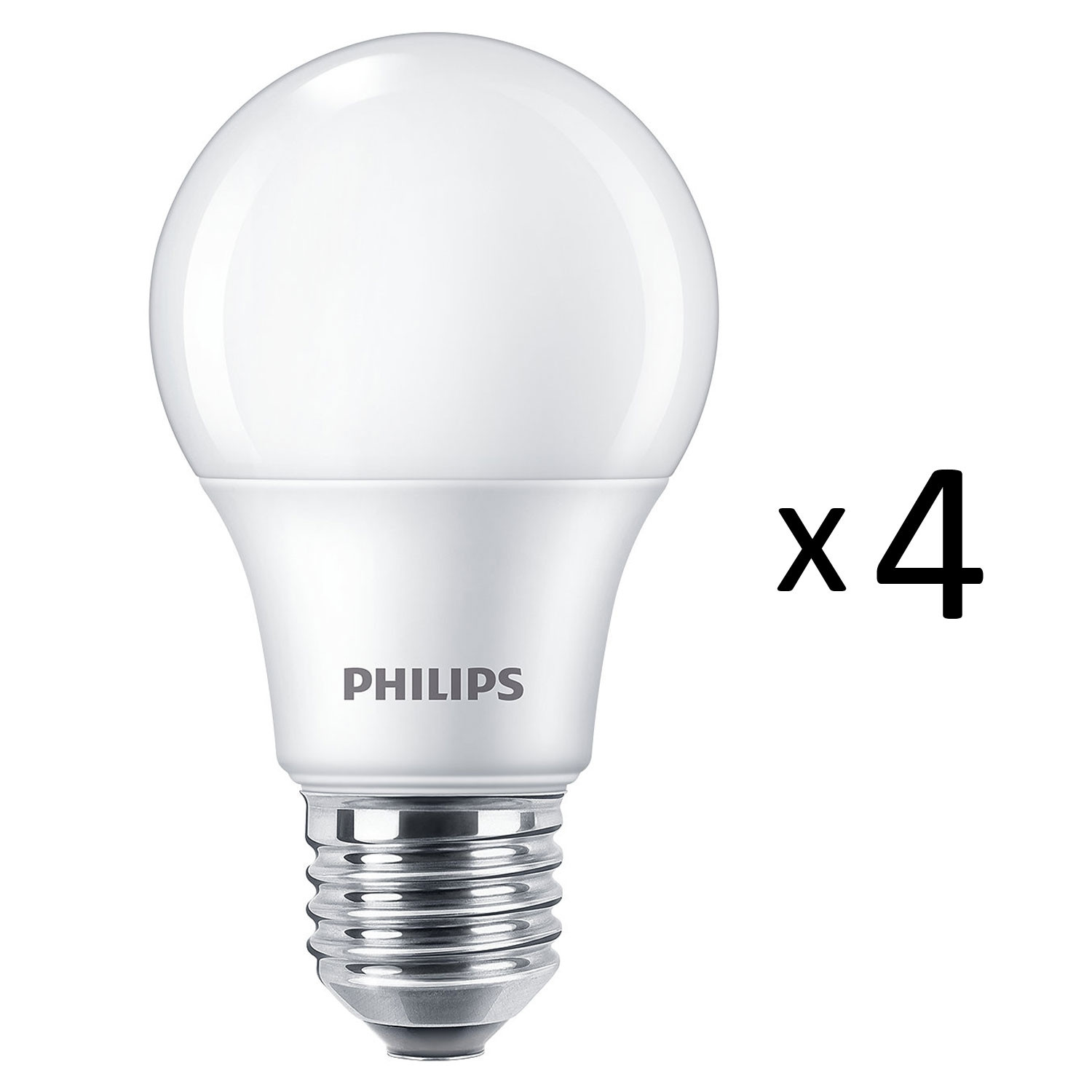Pack 4 LED E27 Normal Escarcha 60W 806lm