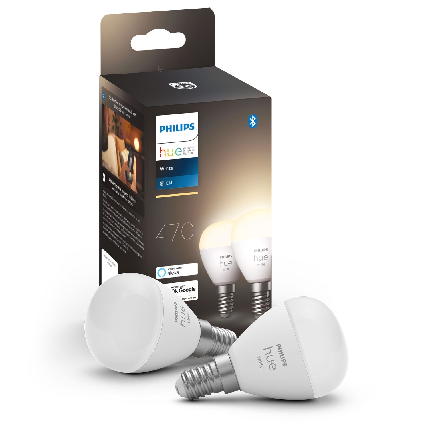Hue Wit E14 P45 Globe 2-pack