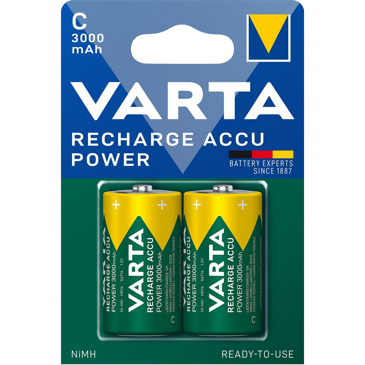 Rechargeable battery C 3000 mAh 2-pack