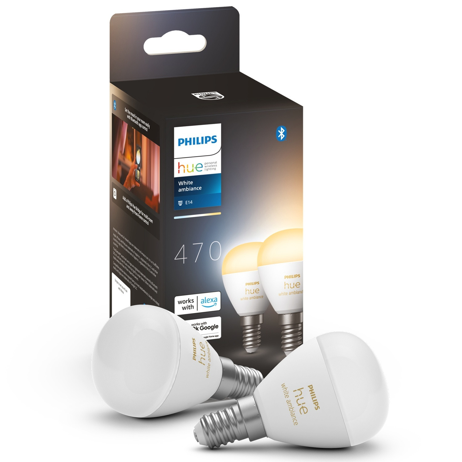 Hue White Ambiance E14 Globe 2er-Pack