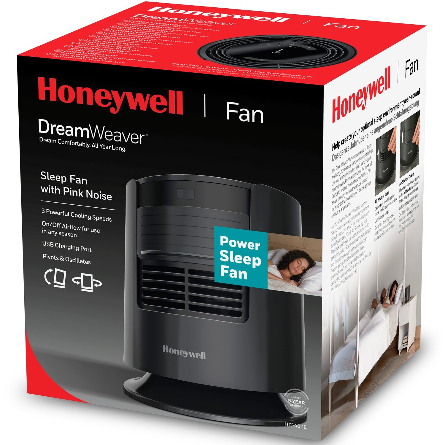 Stolný ventilátor Spací ventilátor HTF400E4