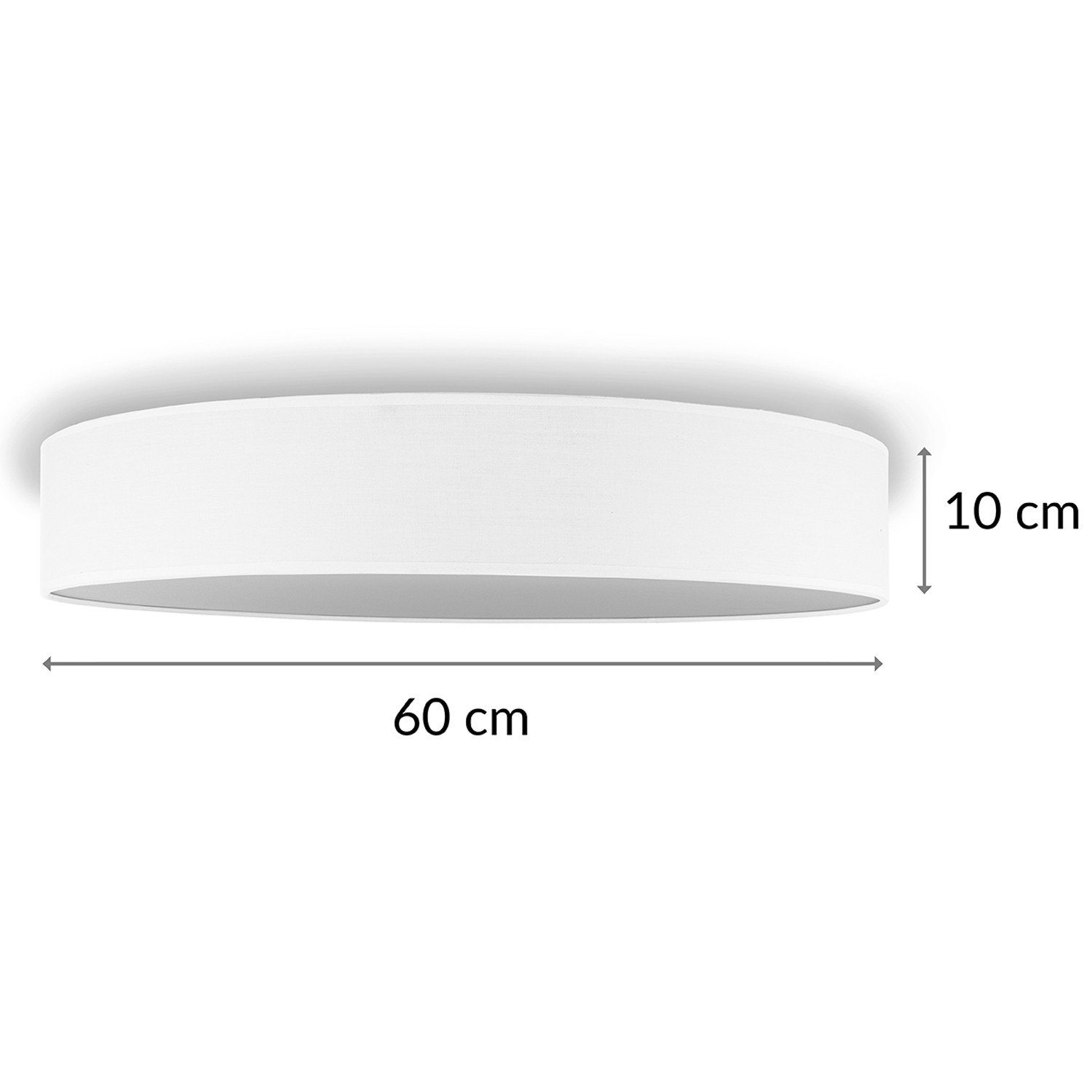 Plafondlamp Textiel Ø60cm Wit