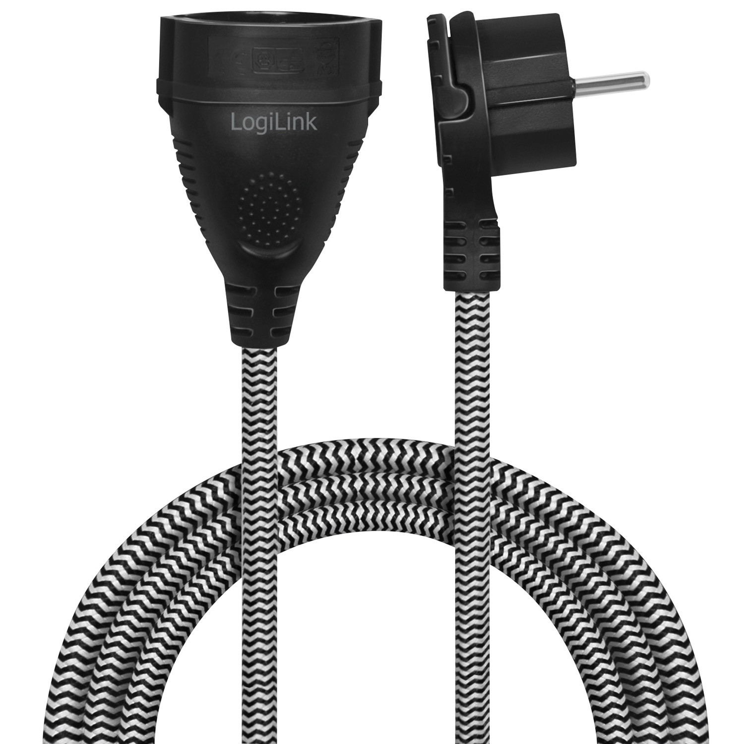 Extension cable Earthed textile cable 3m