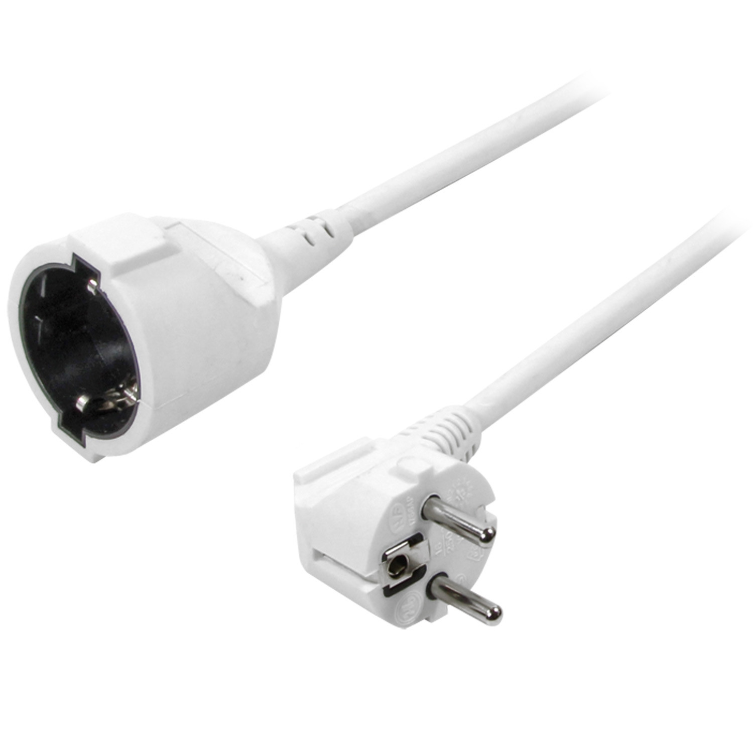 Extension cable Grounded White 3m