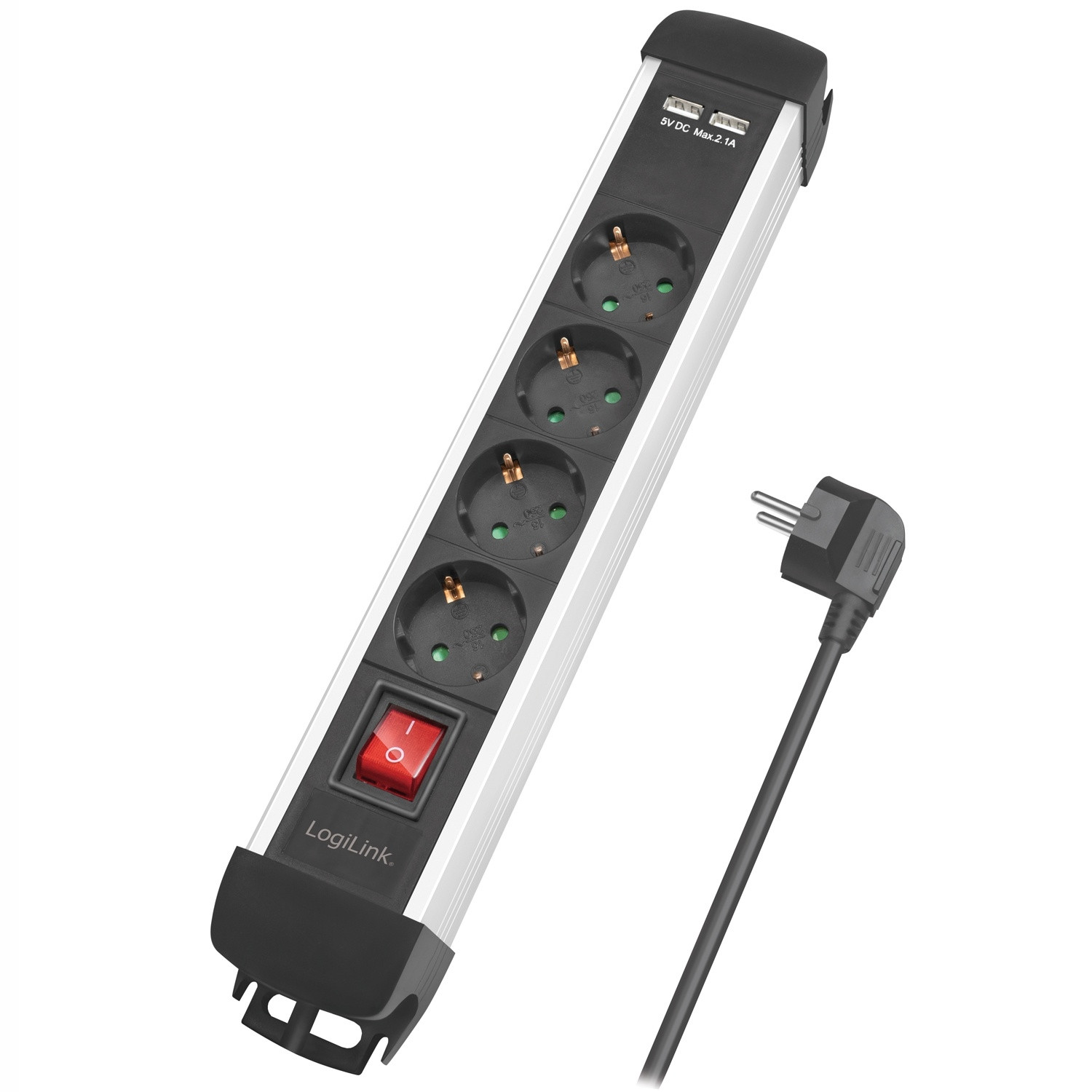 Power outlet 4-way 2xUSB Switch 1.5m mountable