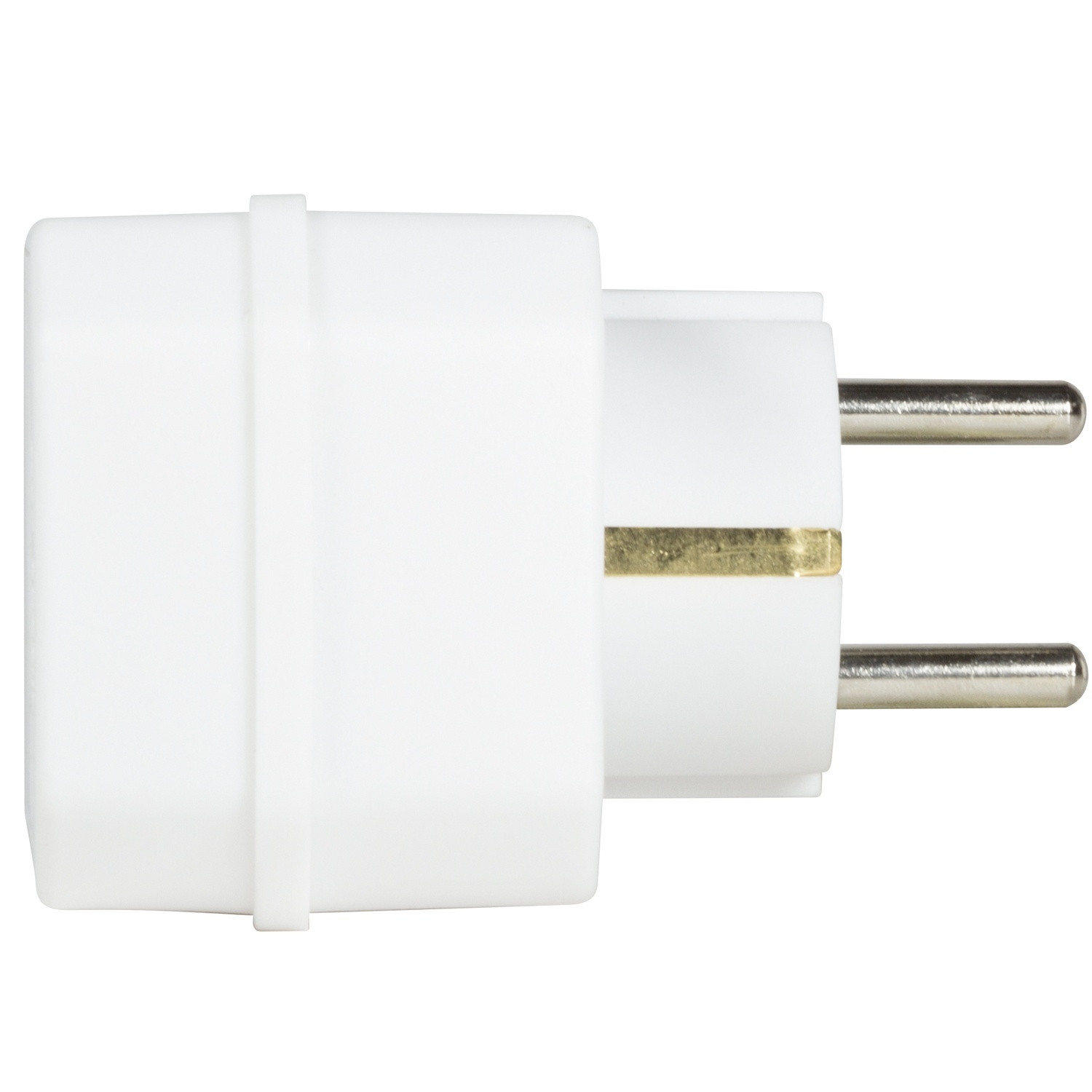 Power socket with 2 Euro + 1 grounded socket White