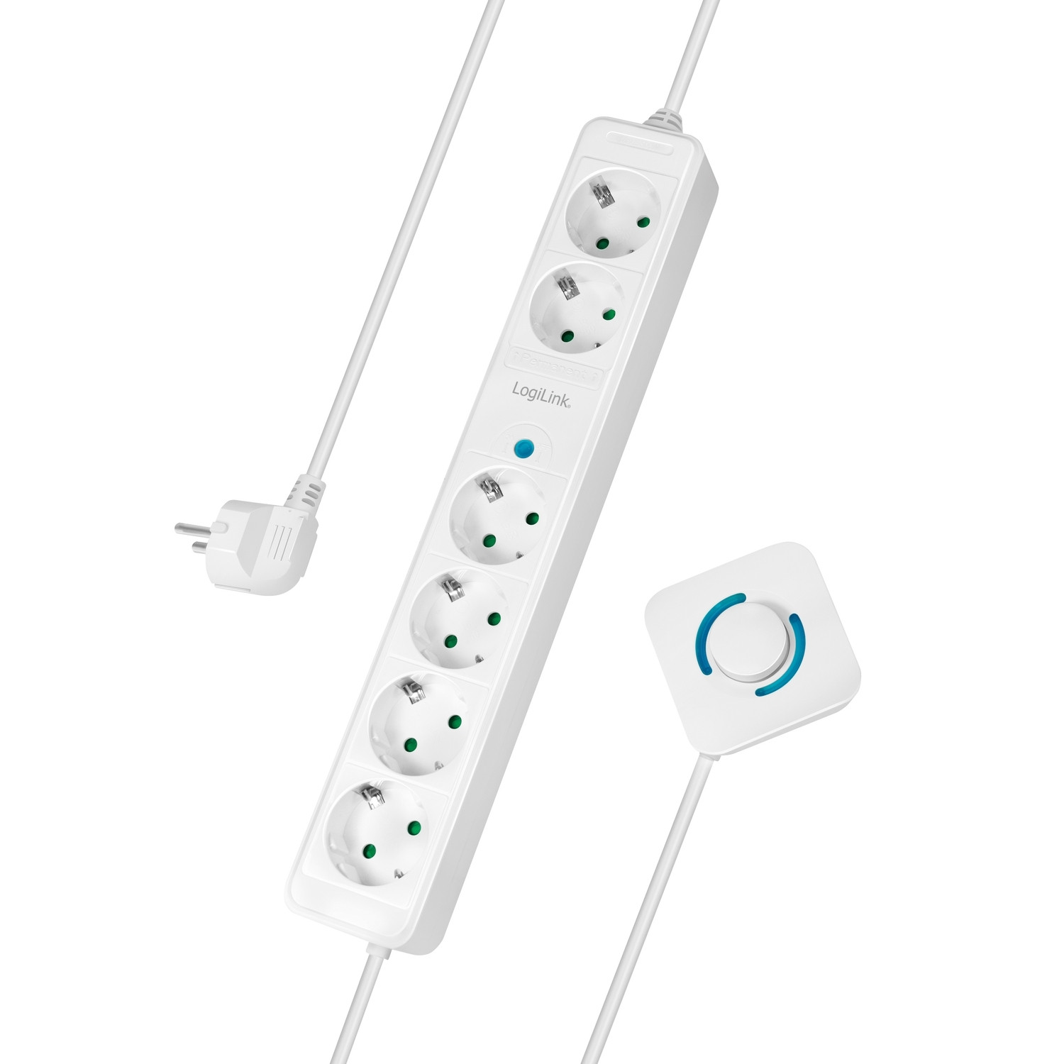 Tomada 4+2 vias com interruptor de pé Branco