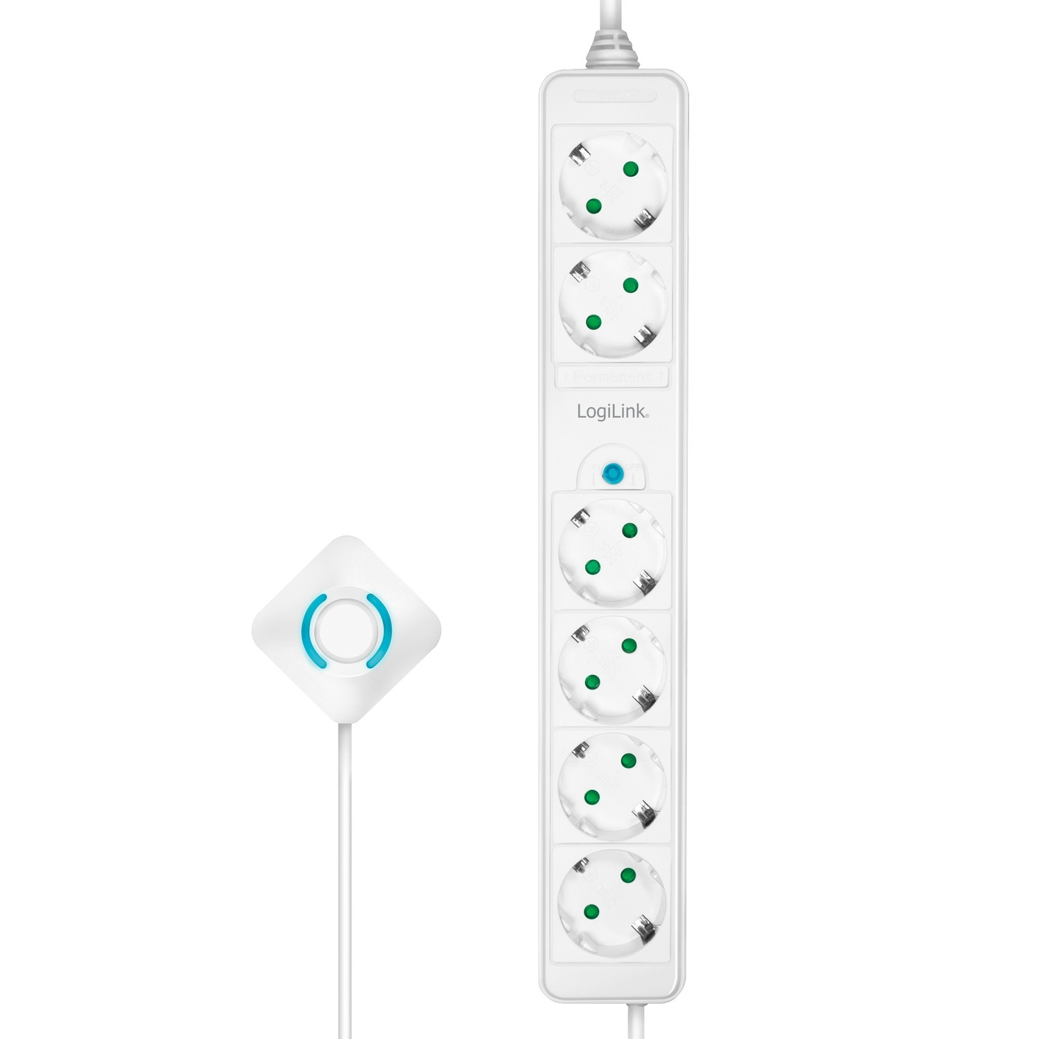 Tomada 4+2 vias com interruptor de pé Branco