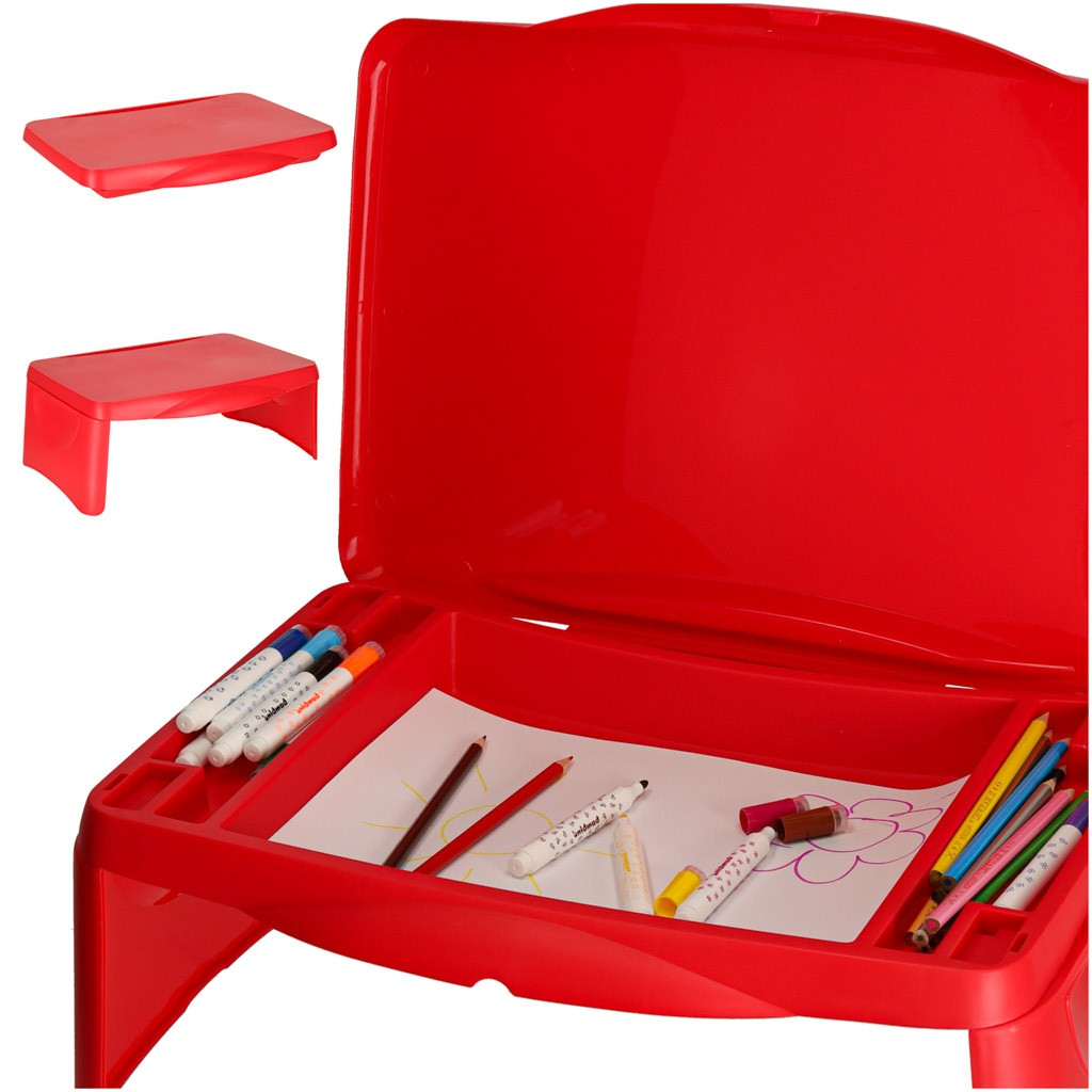 Kinderautotisch mit Ablagefach rot