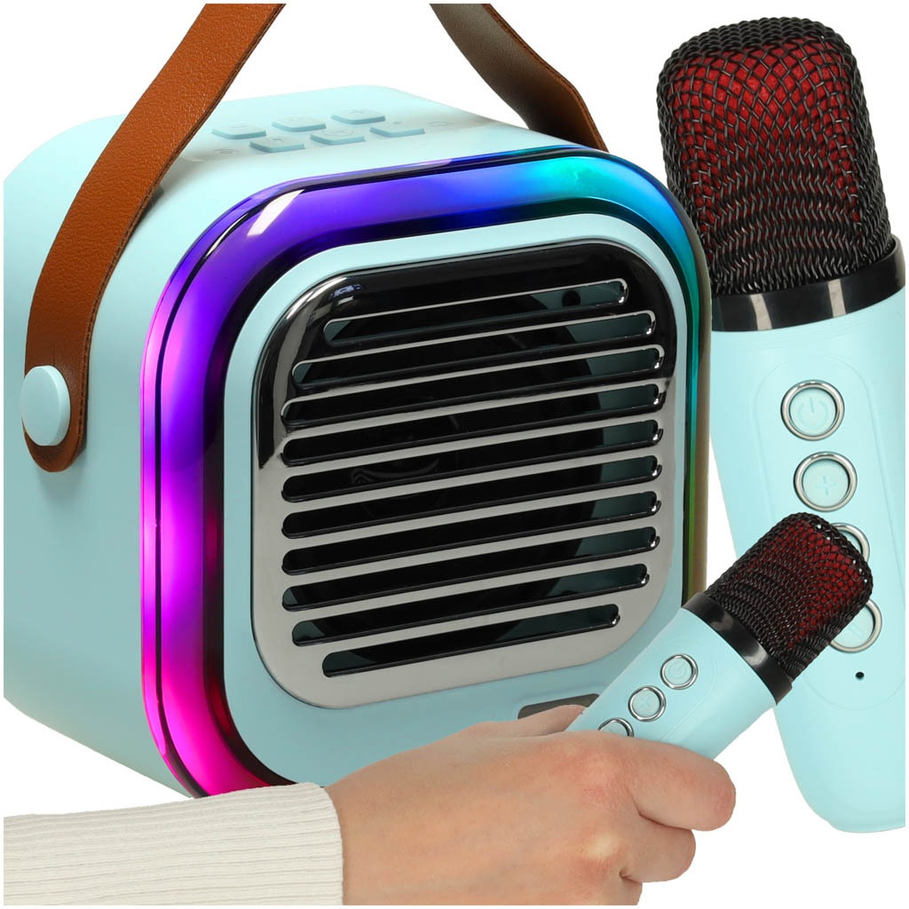 Altavoz karaoke USB Bluetooth azul