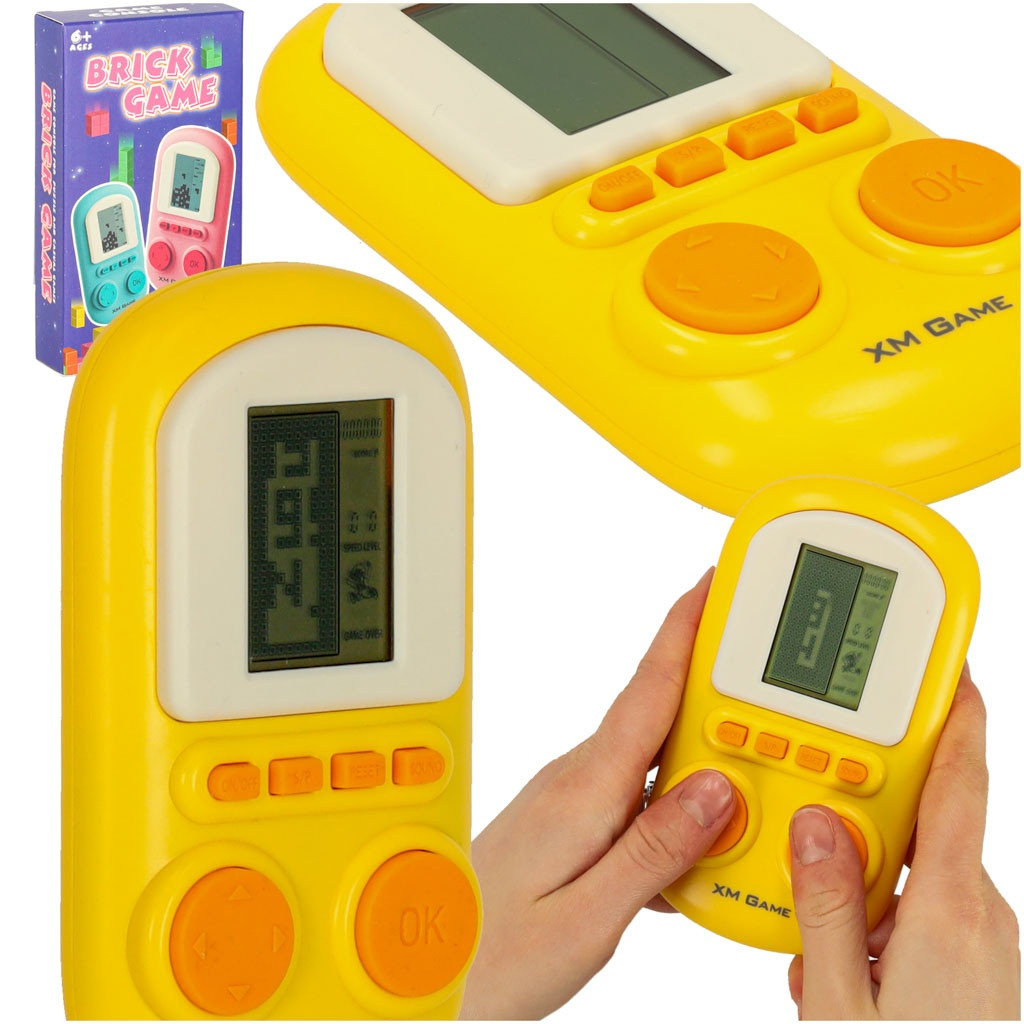 Console portatile per giochi arcade elettronici gialla