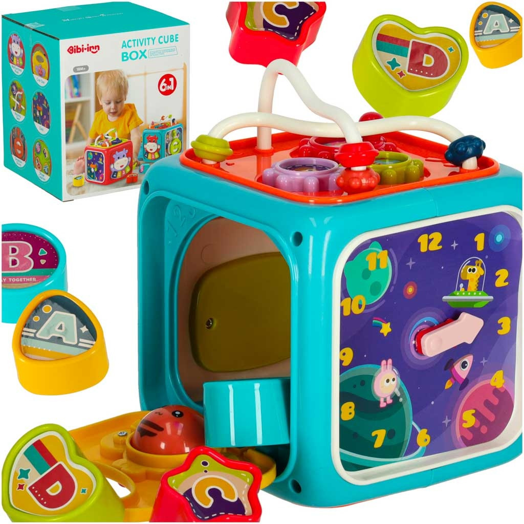 Interactive sensory cube sorter block nobie