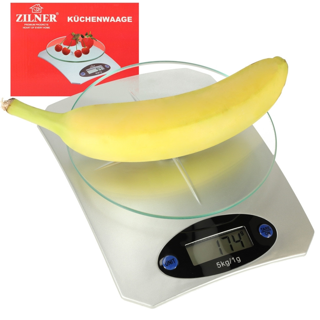 Balança de cozinha digital com vidro e display LCD