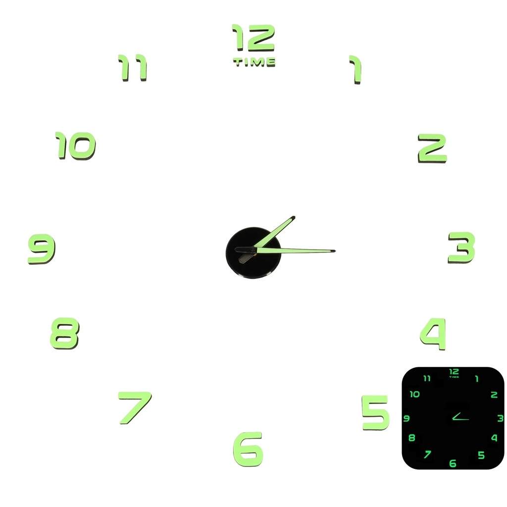 Self-assembled clock with luminous numbers