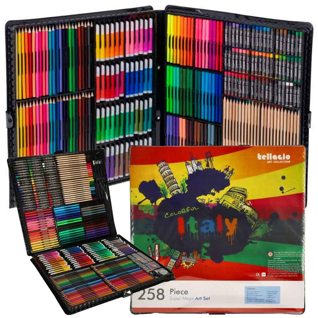 Set artistico da 258 pezzi con pratica custodia