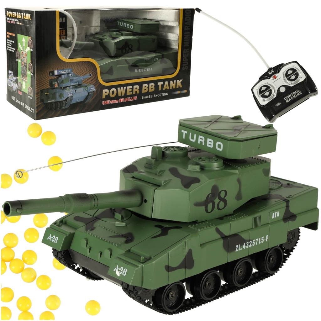 Remote controlled tank with plastic balls, 3.5m range